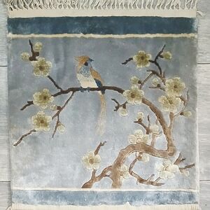 Antique  Elegant Blue and Brown Bird Wall Tapestry